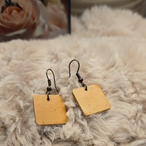 Elegant Light Tan Square Earrings